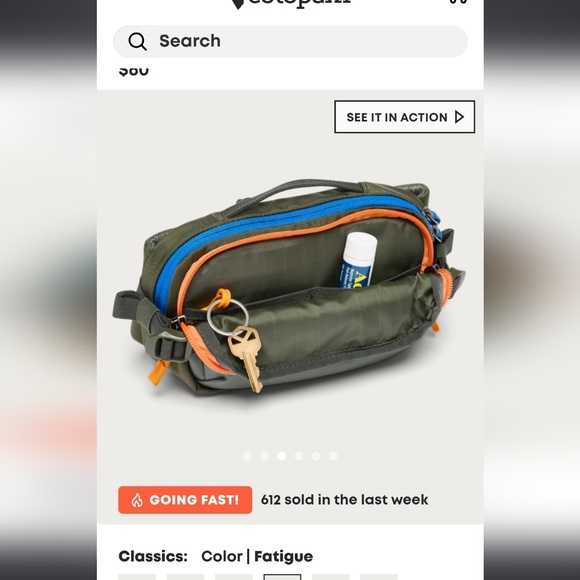 Cotopaxi Olive and Burgundy 1.5L Hip Bag - Picture 5 of 5